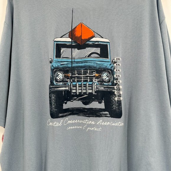 CCA Bronco Fishing Rig Short Sleeve T-Shirt Blue 2XL Men's Coastal Conservation - Picture 6 of 6